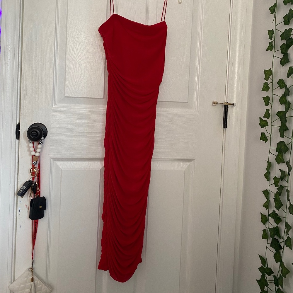 Long red bodycon B darlin dress for sale!